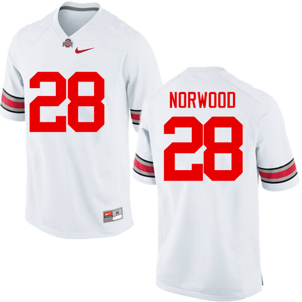 Men Ohio State Buckeyes #28 Joshua Norwood College Football Jerseys Game-White